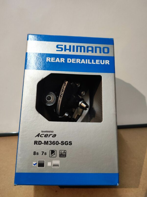 SHIMANO Dérailleur arrière ACERA M360 7/8v Noir Chape Longue SGS